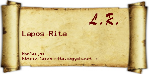 Lapos Rita névjegykártya
