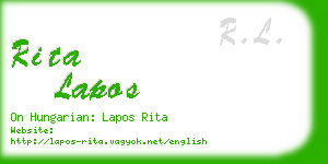 rita lapos business card